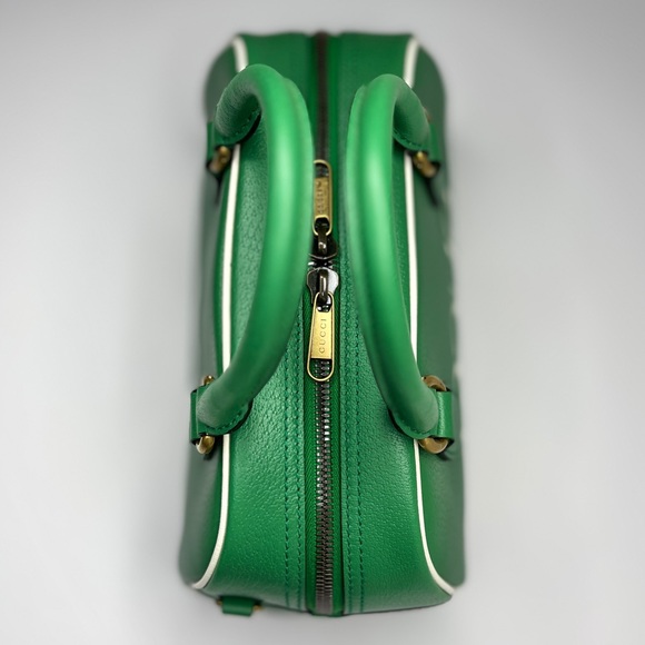 GUCCI x Adidas Green Logo Duffle Bag 727558 Collaboration Collector Strap Zip - Picture 4 of 16